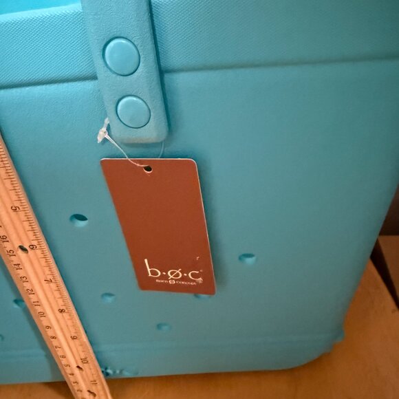 BOC Brand EVA Aqua Blue Beach Tote Bag Holes New With Tag Roomy - Picture 7 of 9